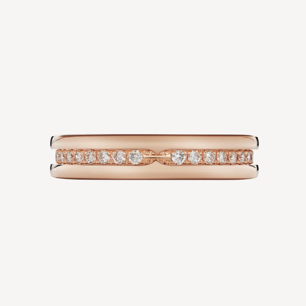 [Vintora]ZERO 1 ONE-BAND PAVED DIAMONDS ON THE SPIRAL RING
