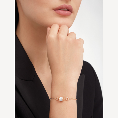 [Vintora]ZERO 1 SOFT PINK GOLD AND WHITE CERAMIC BRACELET
