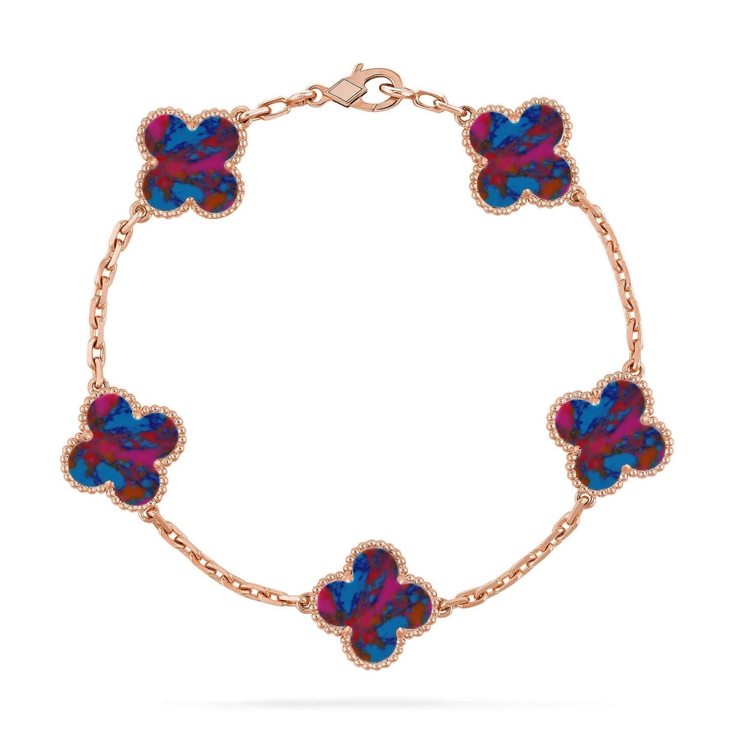 [?Vintora]CLOVER 5 MOTIF COLOR GEMSTONES BRACELET COLLECTION