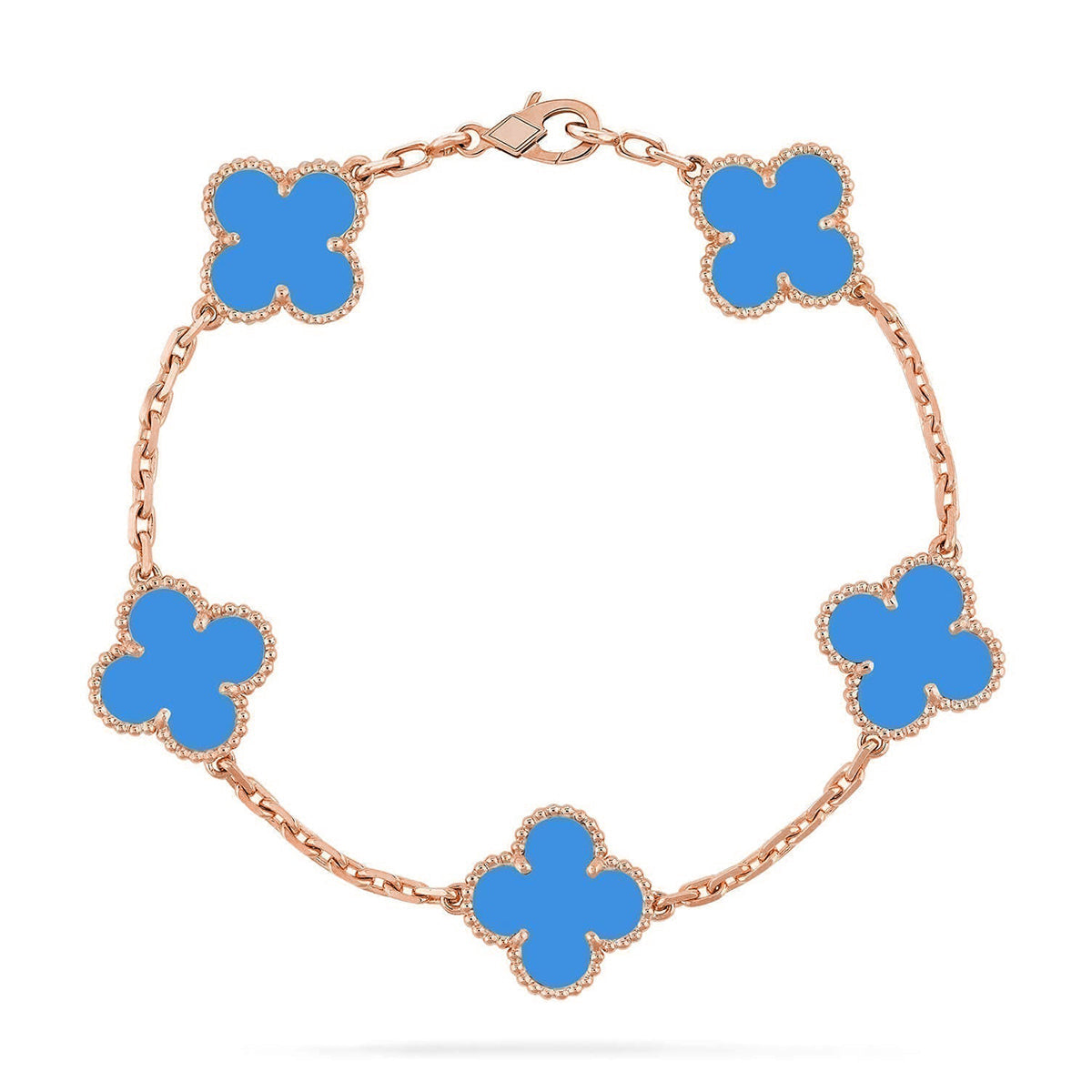 [?Vintora] CLOVER 5 MOTIF BLUE AGATE BRACELET COLLECTION