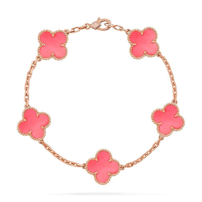 [?Vintora] CLOVER 5 MOTIFS  PINK MOP BRACELET COLLECTION