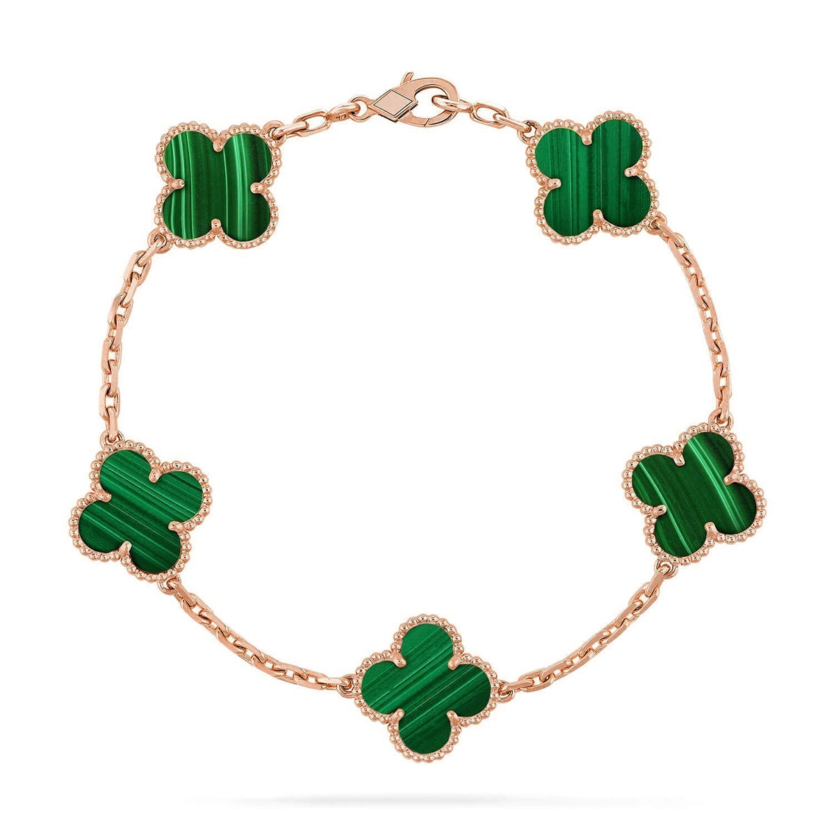 [?Vintora] CLOVER 5 MOTIF MALACHITE BRACELET COLLECTION