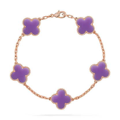 [?Vintora]CLOVER 5 MOTIF LIGHT PURPLE BRACELET COLLECTION