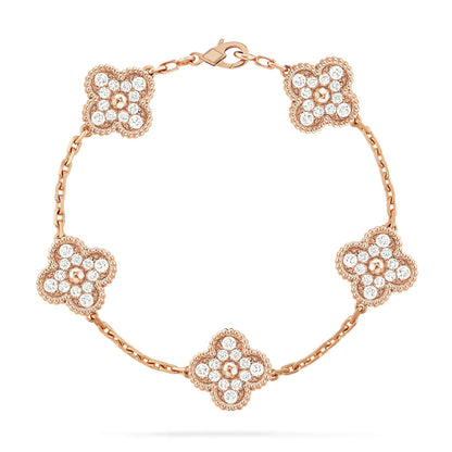 [?Vintora] CLOVER 5 MOTIF FULL DIAMOND BRACELET COLLECTION
