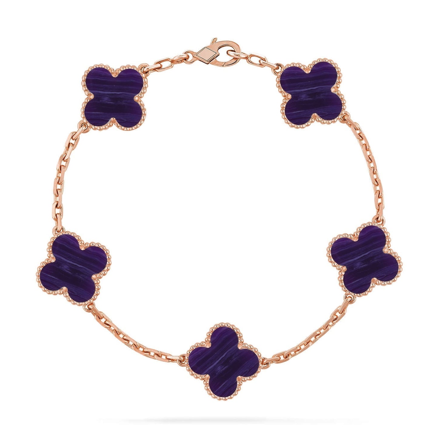 [?Vintora]CLOVER 5 MOTIF PURPLE STRIPES BRACELET COLLECTION