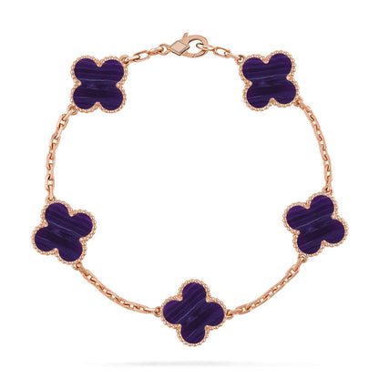 [?Vintora]CLOVER 5 MOTIF PURPLE STRIPES BRACELET COLLECTION
