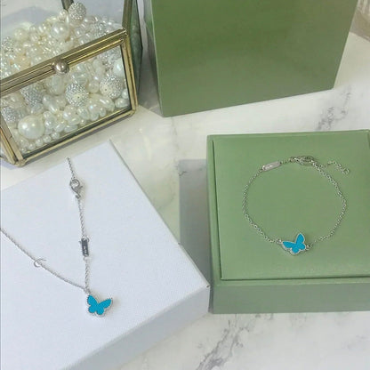 [Vintora]BRACELET PAPILLON TURQUOISE PAPILLON ARGENT