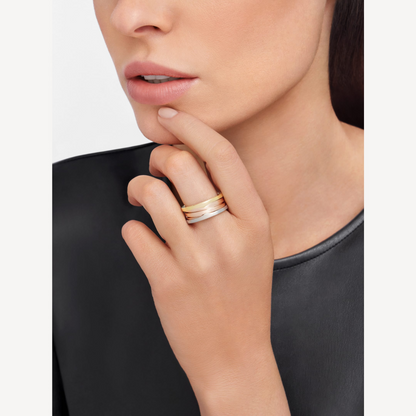 [Vintora]ZERO 1 THREE-BAND ROSE WHITE AND YELLOW RING
