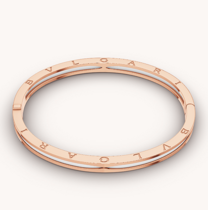 [Vintora]ZERO 1 PINK GOLD WITH WHITE CERAMIC BRACELET