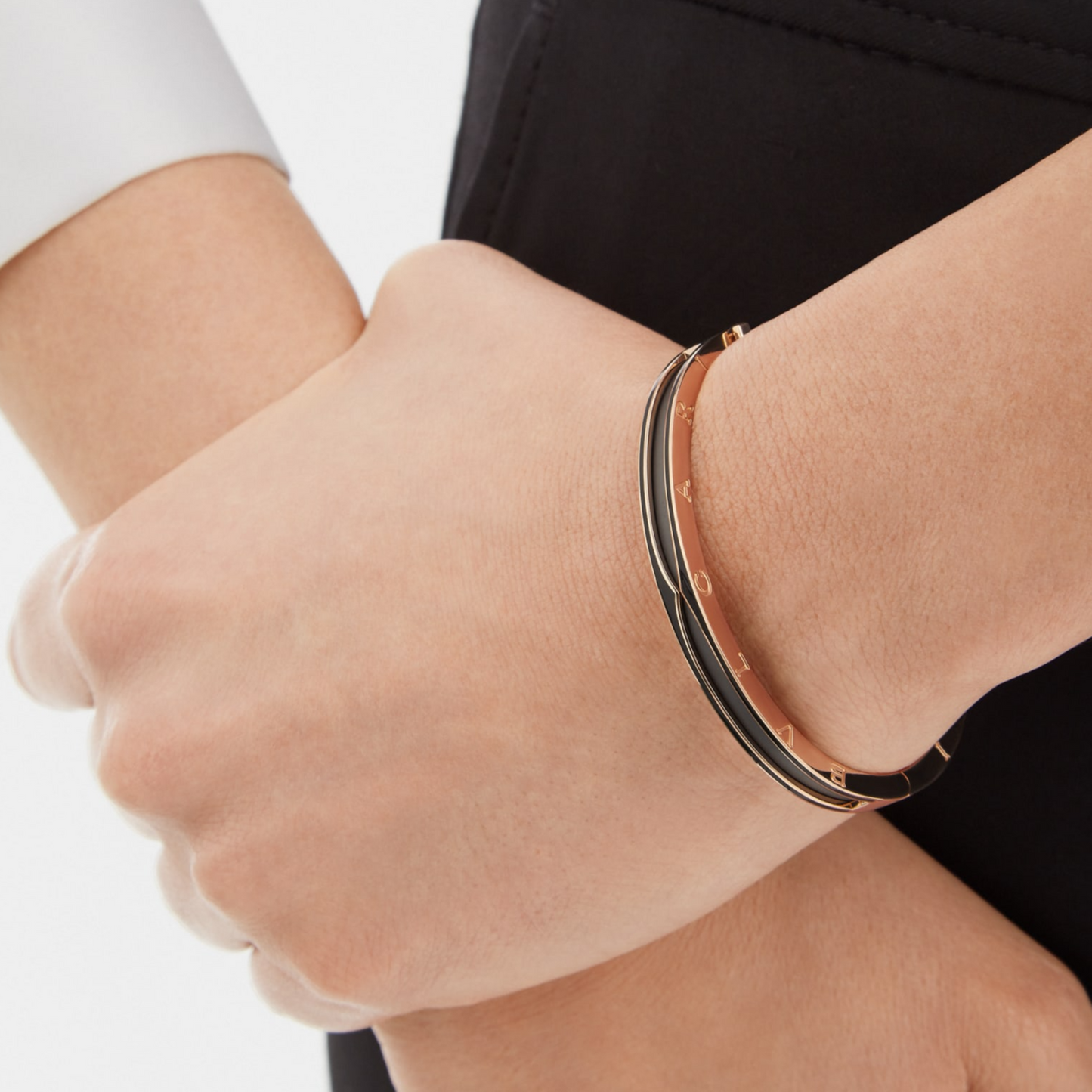 [Vintora]ZERO 1 PINK GOLD WITH MATTE BLACK CERAMIC BRACELET