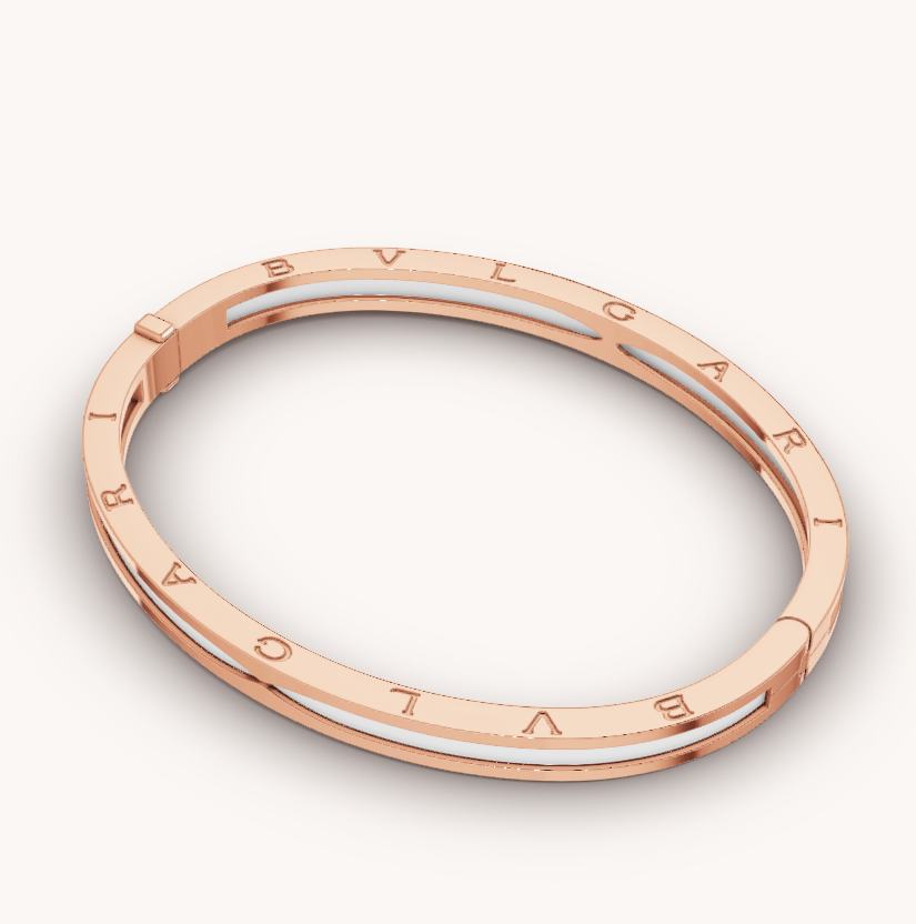 [Vintora]ZERO 1 PINK GOLD WITH WHITE CERAMIC BRACELET