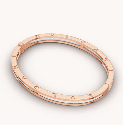 [Vintora]ZERO 1 PINK GOLD WITH WHITE CERAMIC BRACELET