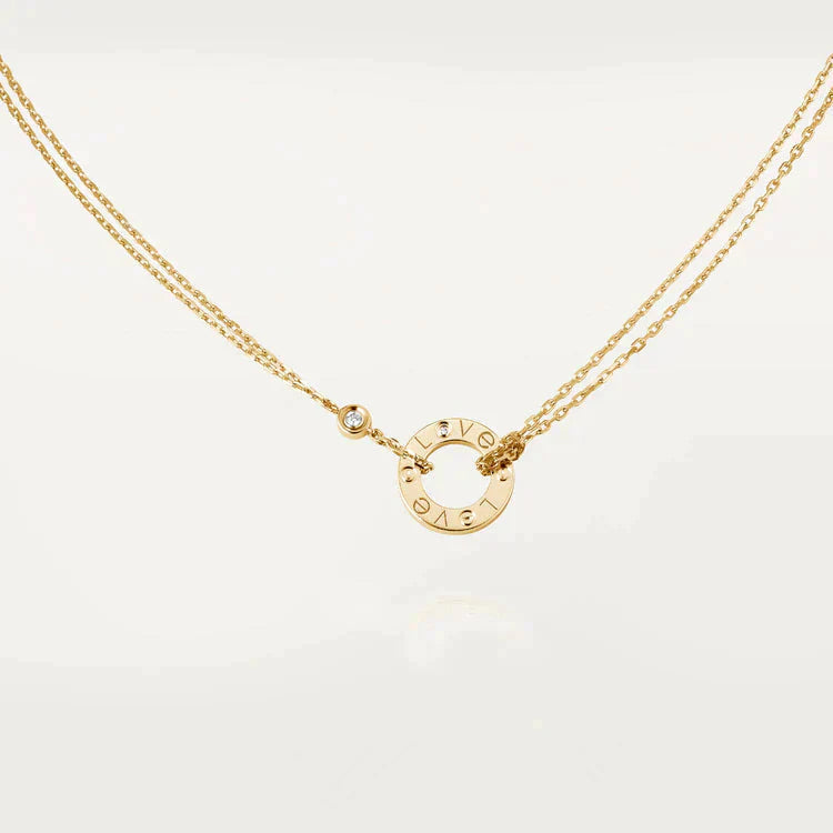 [Vintora]LOVE NECKLACE 16MM 2 DIAMONDS