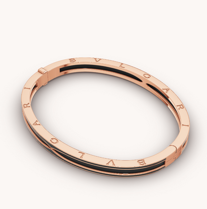[Vintora]ZERO 1 PINK GOLD WITH MATTE BLACK CERAMIC BRACELET
