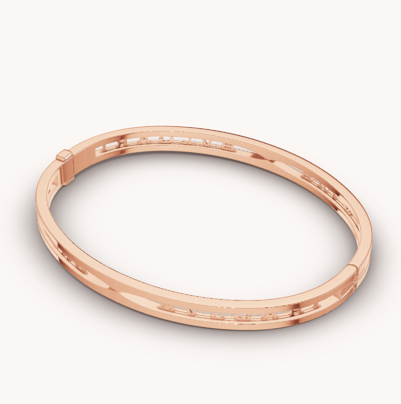[Vintora]ZERO 1 SPIRAL LOGO PINK GOLD BRACELET