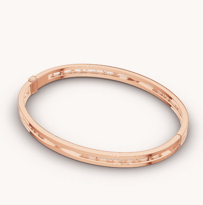 [Vintora]ZERO 1 SPIRAL LOGO PINK GOLD BRACELET