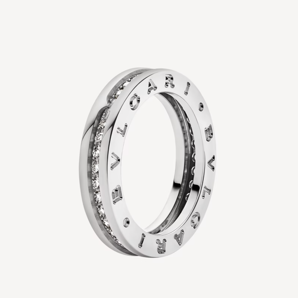 [Vintora]ZERO 1 ONE-BAND PAVED DIAMONDS ON THE SPIRAL RING