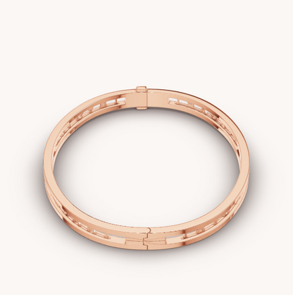 [Vintora]ZERO 1 SPIRAL LOGO PINK GOLD BRACELET