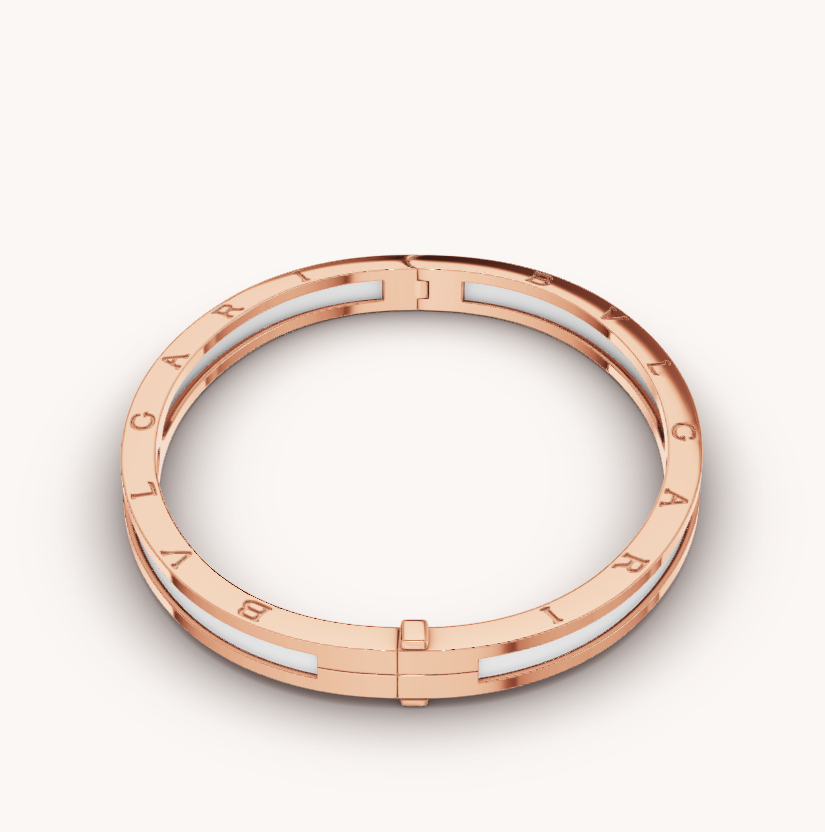 [Vintora]ZERO 1 PINK GOLD WITH WHITE CERAMIC BRACELET