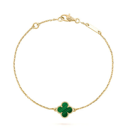 [Vintora]BRACELET CLOVER MALACHITE 1 MOTIF