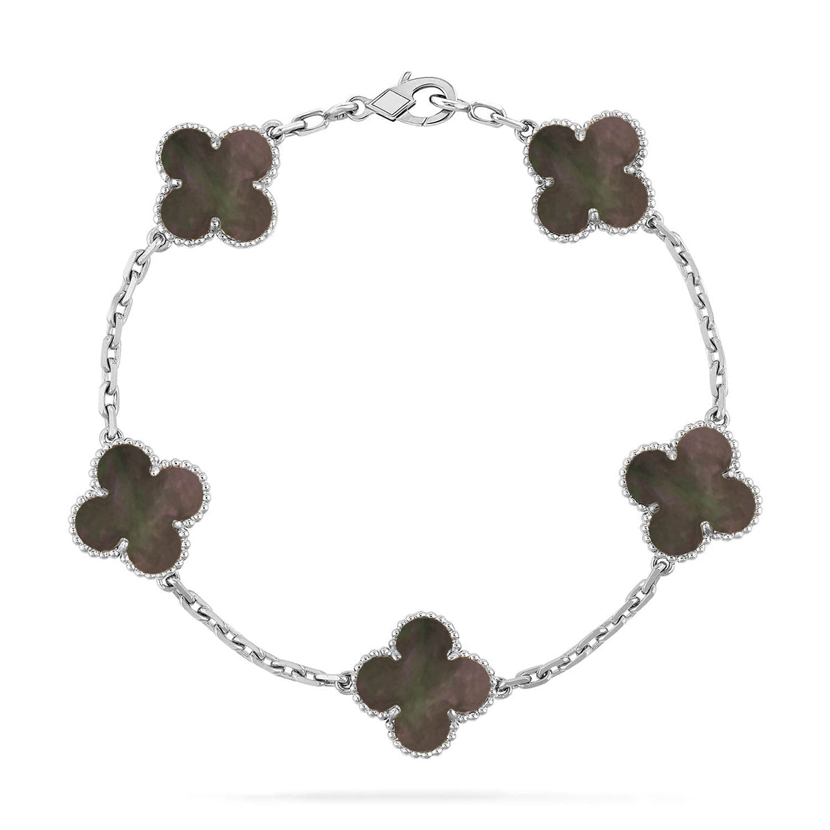 [?Vintora] CLOVER 5 MOTIF GRAY MOP BRACELET COLLECTION