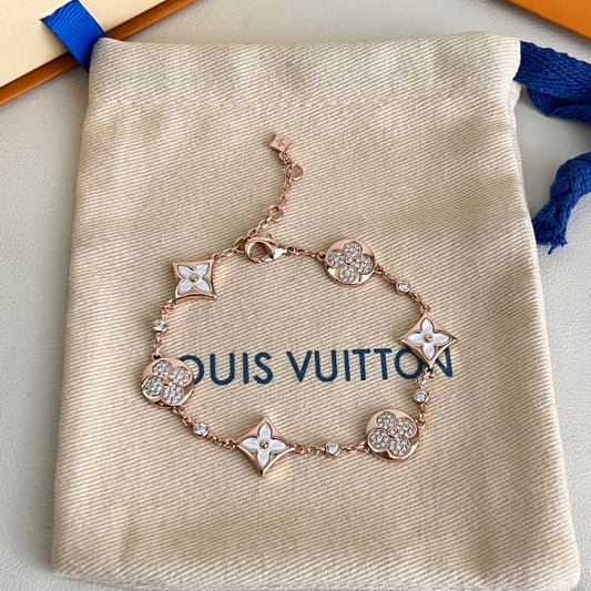 [Vintora]SIX FLOWERS PINK GOLD DIAMOND BRACELET