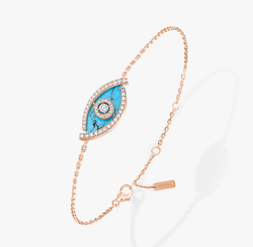 [Vintora]M LUCKY EYE TURQUOISE ROSE GOLD BRACELET