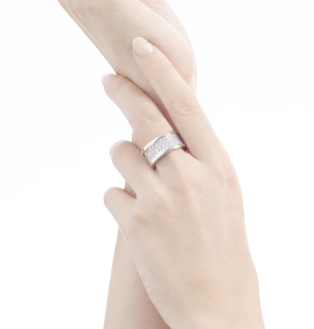 [Vintora]ZERO 1 WITH PAVED DIAMONDS ON THE SPIRAL RING