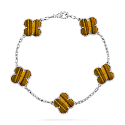 [?Vintora] CLOVER 5 MOTIFS TIGER EYE BRACELET COLLECTION