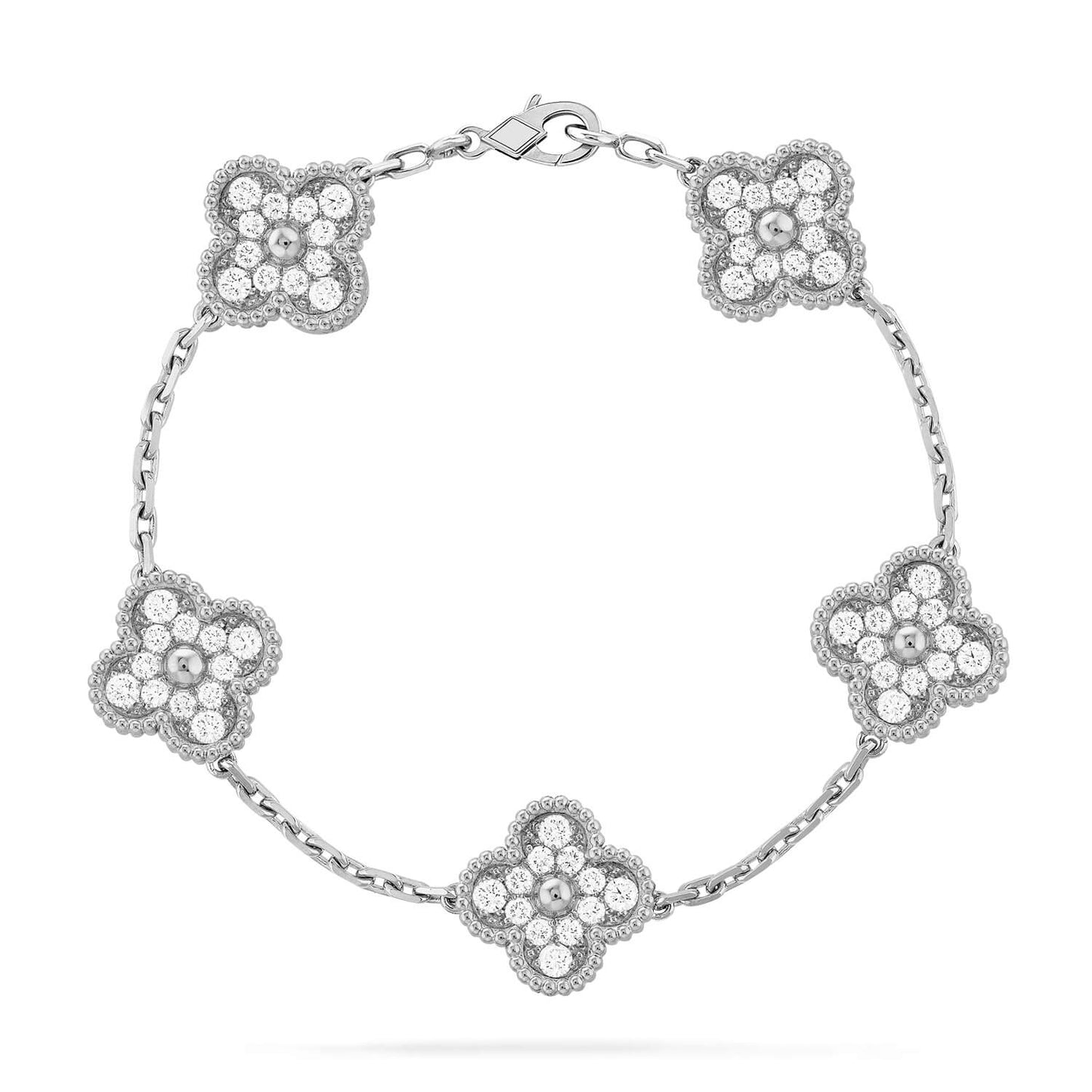 [?Vintora] CLOVER 5 MOTIF FULL DIAMOND BRACELET COLLECTION