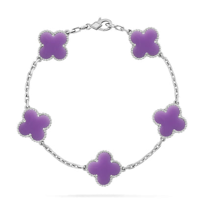 [?Vintora]CLOVER 5 MOTIF LIGHT PURPLE BRACELET COLLECTION