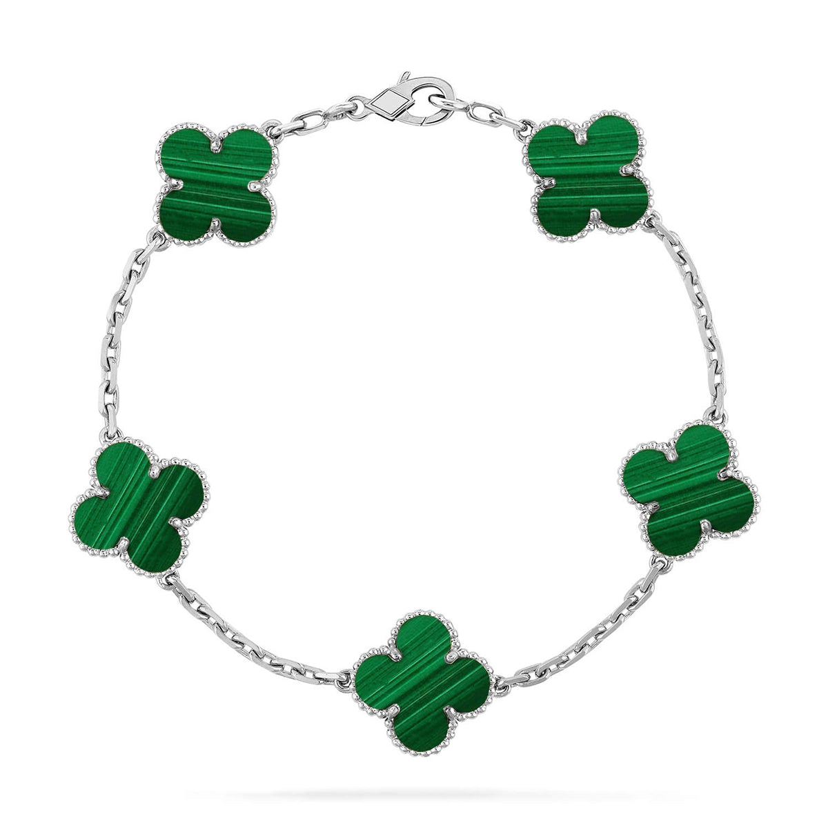 [?Vintora] CLOVER 5 MOTIF MALACHITE BRACELET COLLECTION