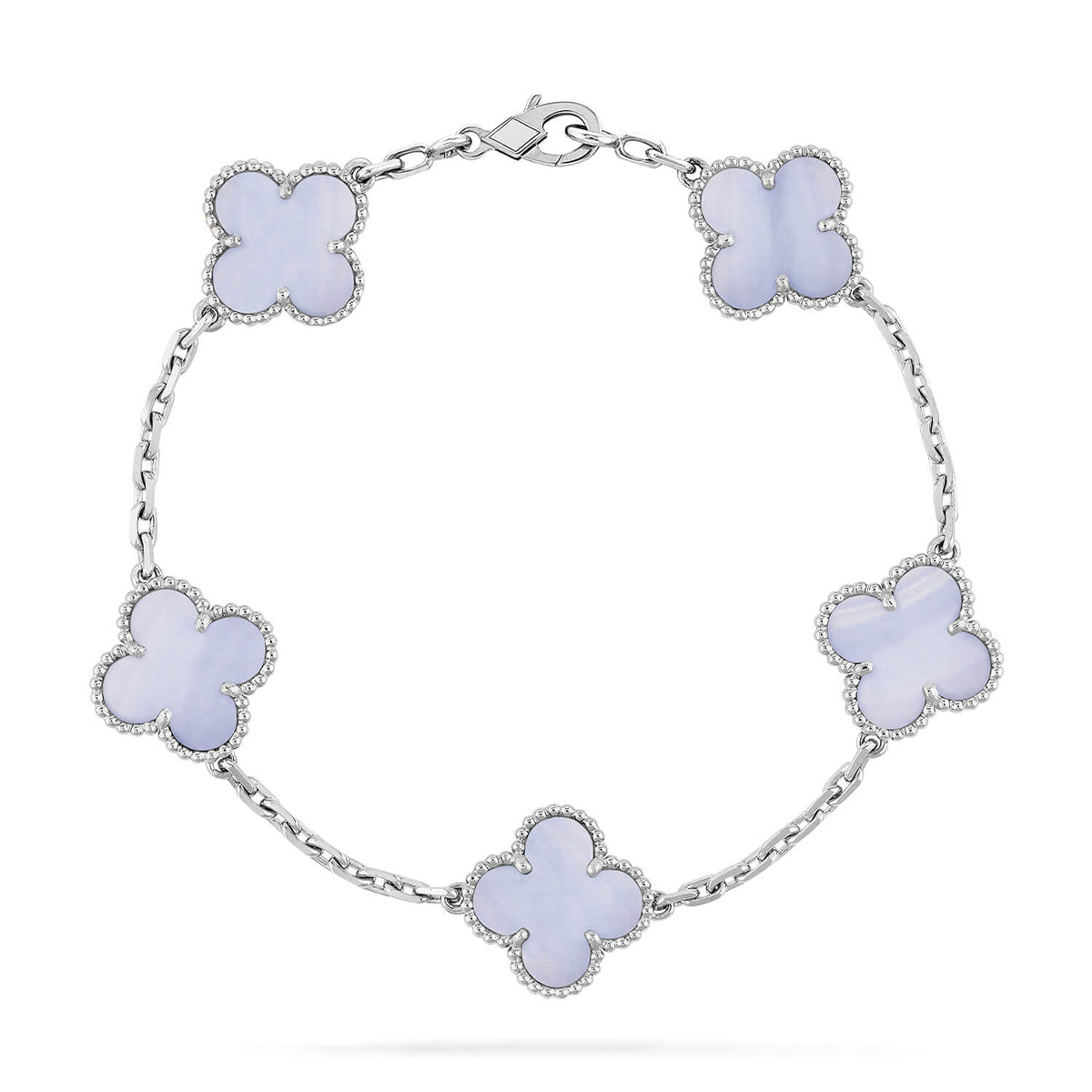 [?Vintora] CLOVER 5 MOTIF PURPLE CHALCEDONY BRACELET COLLECTION