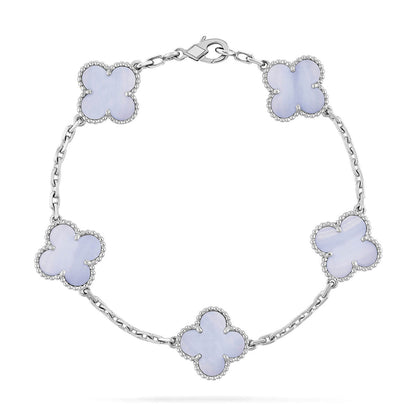 [?Vintora] CLOVER 5 MOTIF PURPLE CHALCEDONY BRACELET COLLECTION
