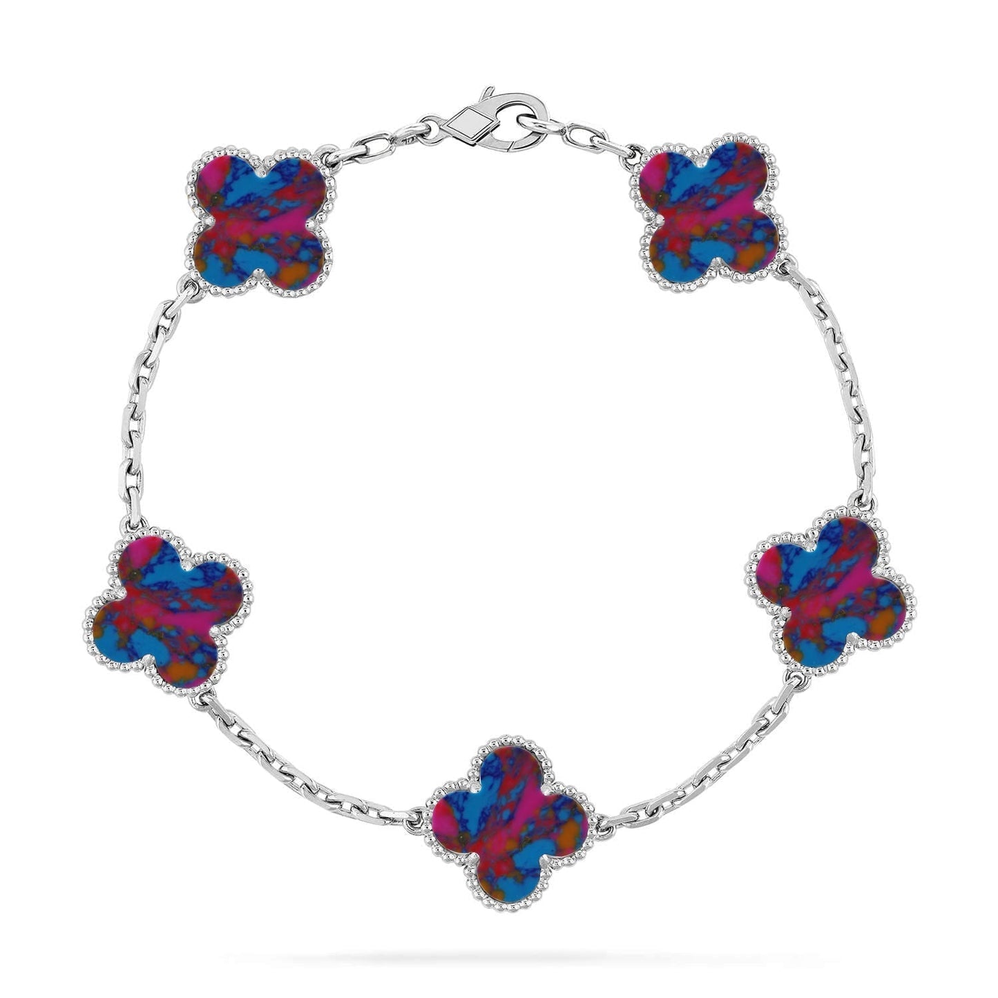 [?Vintora]CLOVER 5 MOTIF COLOR GEMSTONES BRACELET COLLECTION