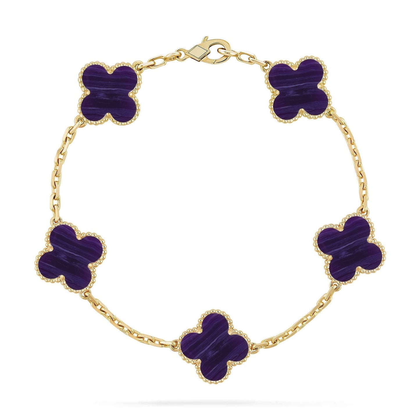 [?Vintora]CLOVER 5 MOTIF PURPLE STRIPES BRACELET COLLECTION