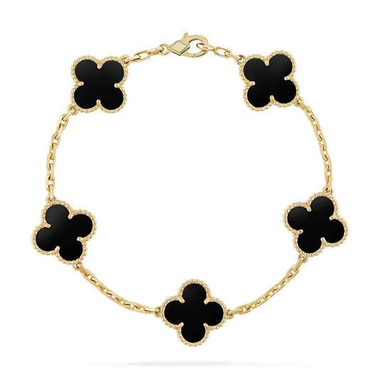 [?Vintora] CLOVER 5 MOTIF ONYXS BRACELET COLLECTION