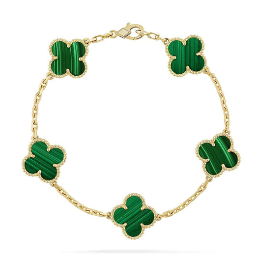 [?Vintora] CLOVER 5 MOTIF MALACHITE BRACELET COLLECTION