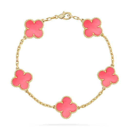 [?Vintora] CLOVER 5 MOTIFS  PINK MOP BRACELET COLLECTION