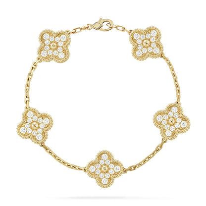 [?Vintora] CLOVER 5 MOTIF FULL DIAMOND BRACELET COLLECTION