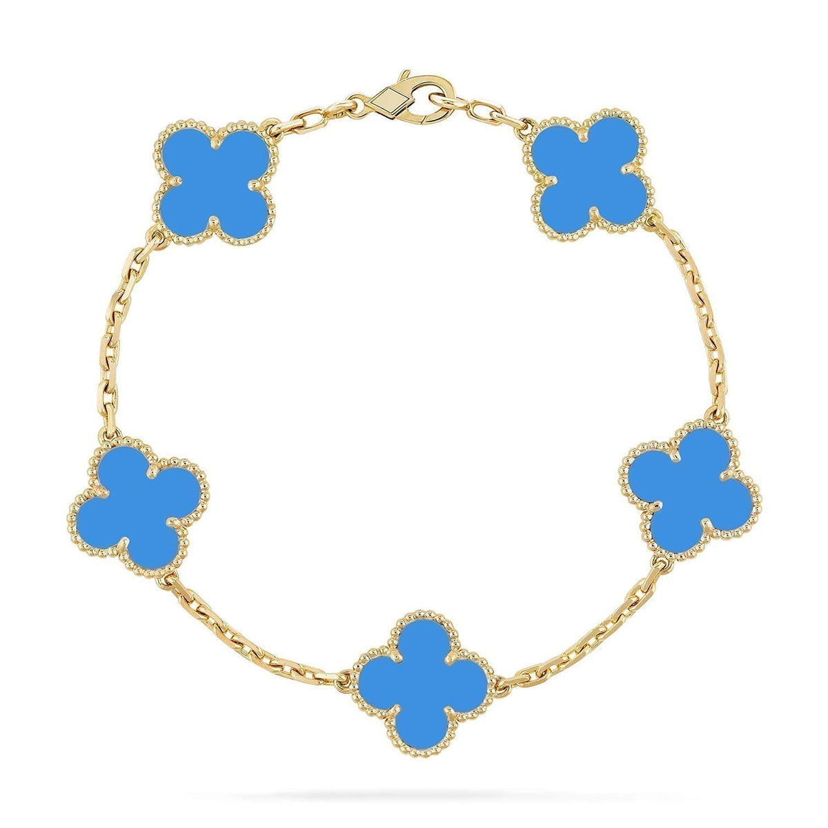 [?Vintora] CLOVER 5 MOTIF BLUE AGATE BRACELET COLLECTION