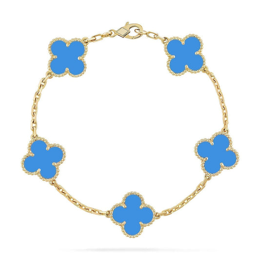 [?Vintora] CLOVER 5 MOTIF BLUE AGATE BRACELET COLLECTION