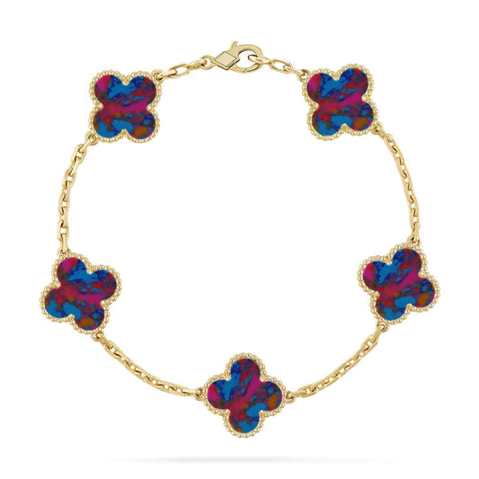 [?Vintora]CLOVER 5 MOTIF COLOR GEMSTONES BRACELET COLLECTION