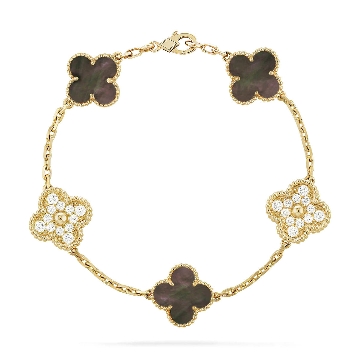 [?Vintora] CLOVER 5 MOTIF GRAY MOP BRACELET COLLECTION