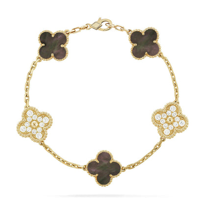 [?Vintora] CLOVER 5 MOTIF GRAY MOP BRACELET COLLECTION