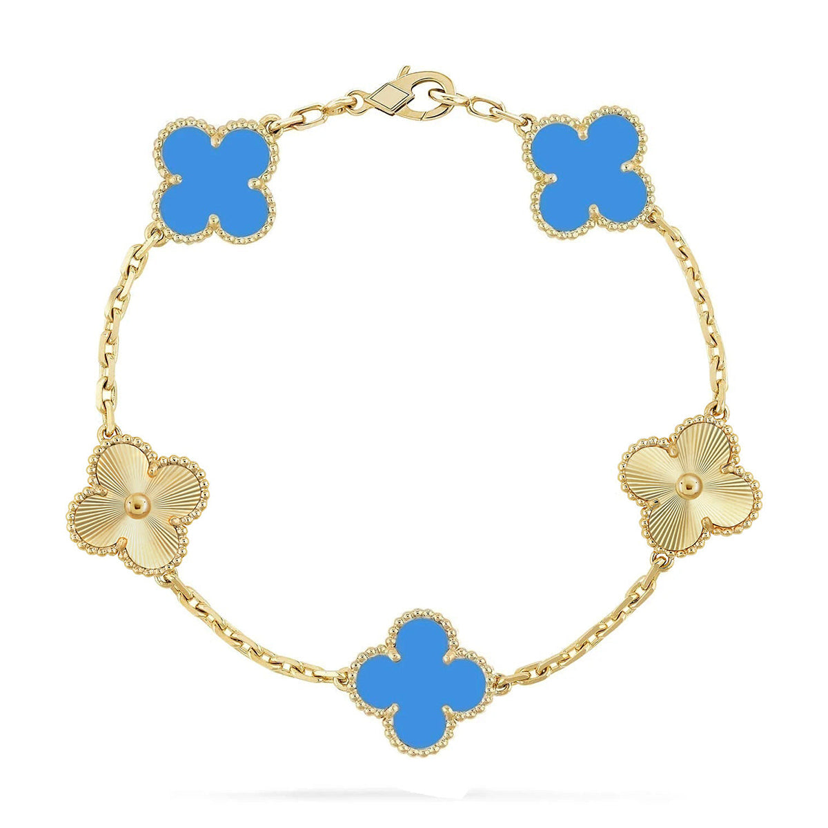 [?Vintora] CLOVER 5 MOTIF BLUE AGATE BRACELET COLLECTION