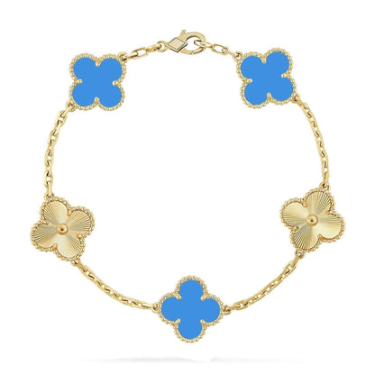 [?Vintora] CLOVER 5 MOTIF BLUE AGATE BRACELET COLLECTION