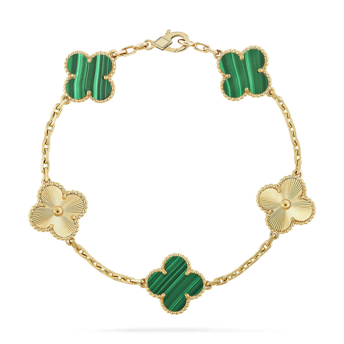 [?Vintora] CLOVER 5 MOTIF MALACHITE BRACELET COLLECTION