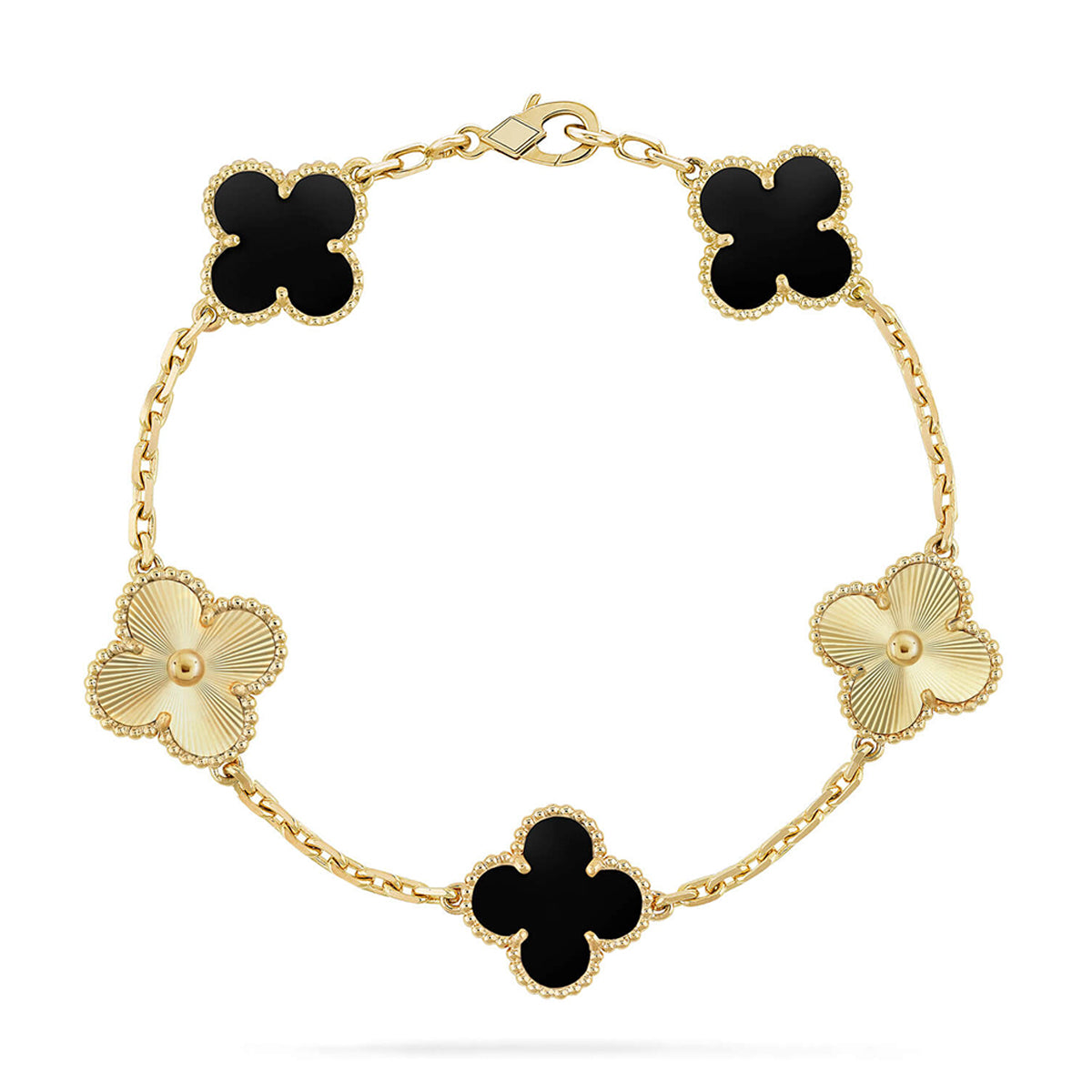 [?Vintora] CLOVER 5 MOTIF ONYXS BRACELET COLLECTION