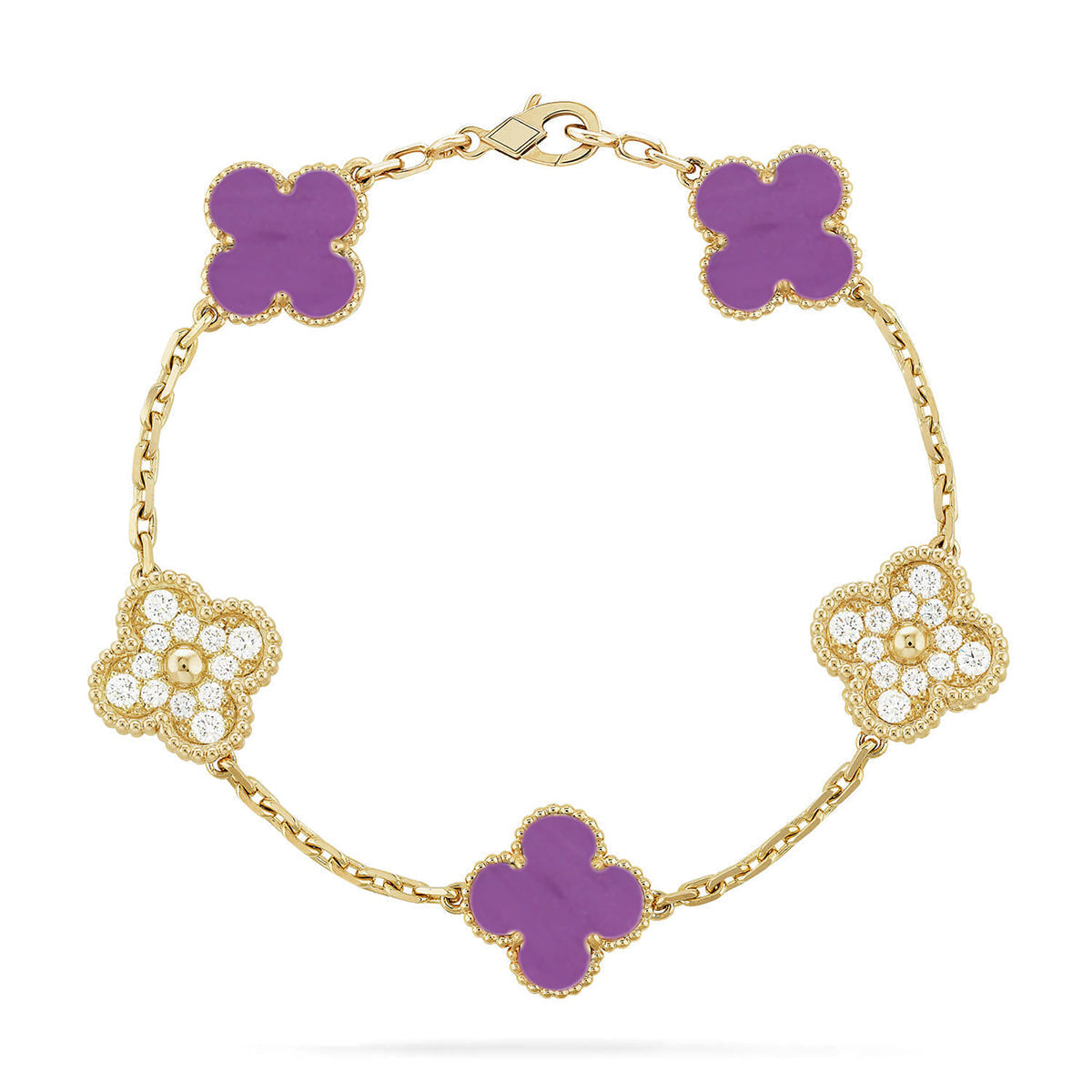 [?Vintora] CLOVER 5 MOTIF VIOLET BRACELET COLLECTION